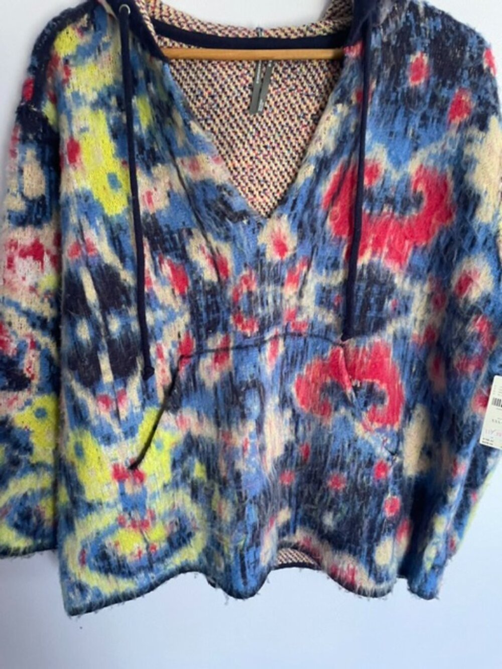 NWT-Anthropologie acrylic blend pullover, hooded, sweater-XS